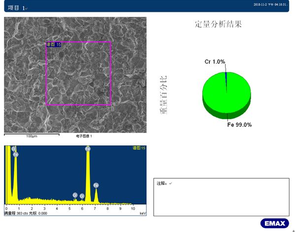 斷面C2區(qū)能譜分析結果