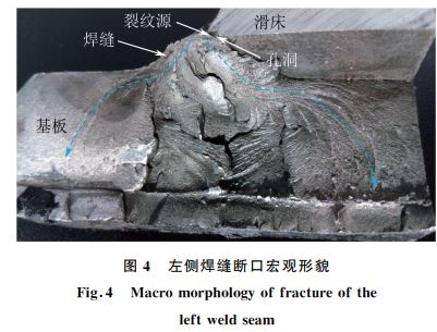 圖４ 左側(cè)焊縫斷口宏觀(guān)形貌